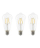 EXPERT LINE Lot de 3 Ampoules LED filament E27 ST64 SMD céramique 4 W équivalent a 36 W blanc chaud