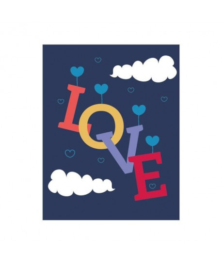 Stickers adhésif mural Love in the sky Poster  Multicolore  50x64cm