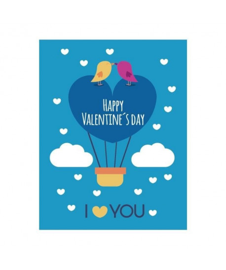 Stickers adhésif mural Happy Valentines Day I Love You Poster  Multicolore  40x51cm