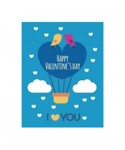 Stickers adhésif mural Happy Valentines Day I Love You Poster  Multicolore  30x38cm