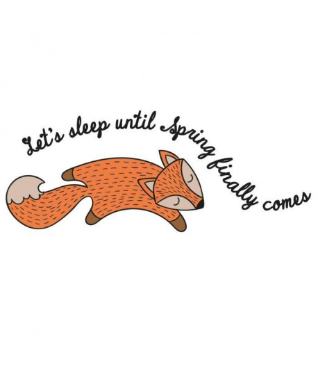 Stickers adhésif mural Let\'s sleep until spring finally comes  Multicolore  100x40cm