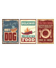 Stickers adhésif mural Vintage Street Food Signs  Multicolore  63x30cm