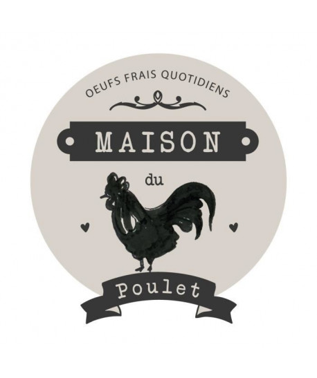 Sticker adhésif mural Maison de Poulet oeufs Frais Quotidiens  Multicolore  55x58 cm