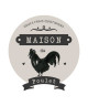 Sticker adhésif mural Maison de Poulet oeufs Frais Quotidiens  Multicolore  30x32 cm