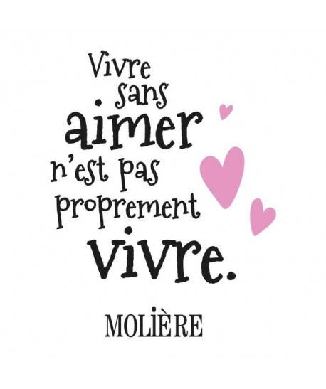 Sticker adhésif mural Victor Hugo La vie est une fleur dont l\'amour est le miel  Noir  55x70 cm