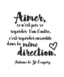 Sticker adhésif mural Aimer, ce n\'est pas se regarder l\'un l\'autre  Noir  55x57 cm