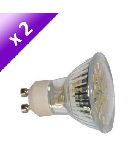Lot de 2 Ampoules LED GU10 4 W équivalent a 40 W blanc neutre
