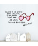 Sticker adhésif mural Je vois la vie en rose  Multicolore  95x50 cm