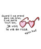 Sticker adhésif mural Je vois la vie en rose  Multicolore  57x30 cm