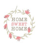 Stickers adhésif mural Home Sweet Home  55x61 cm