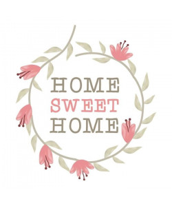 Stickers adhésif mural Home Sweet Home  55x61 cm