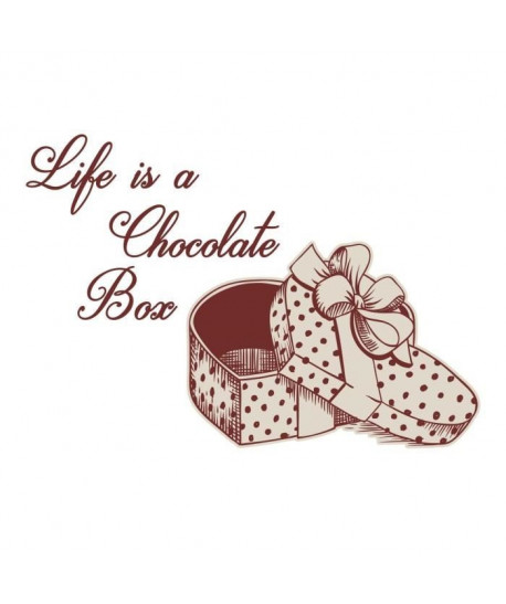 Stickers adhésif mural Life is a Chocolate Box Heart Box  80x55 cm