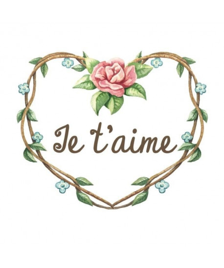 Sticker adhésif mural Je t\'aime  Multicolore  66x55 cm