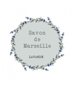 Sticker adhésif mural Savon de Marseille lavande  Multicolore  55x55 cm