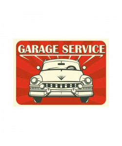 Stickers adhésif mural Vintage Garage Service Auto 77x55cm