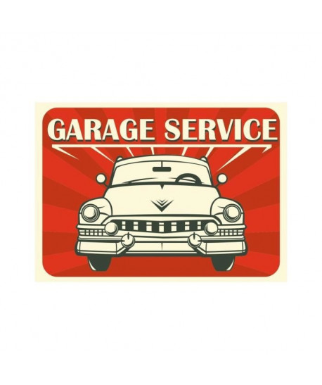 Stickers adhésif mural Vintage Garage Service Auto 77x55cm