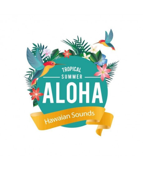 Stickers adhésif mural Tropical Summer Aloha Hawaian Sounds Exotic  55x62cm