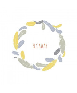 Stickers adhésif mural Fly Away Pastel Feathers Piume  58x55cm