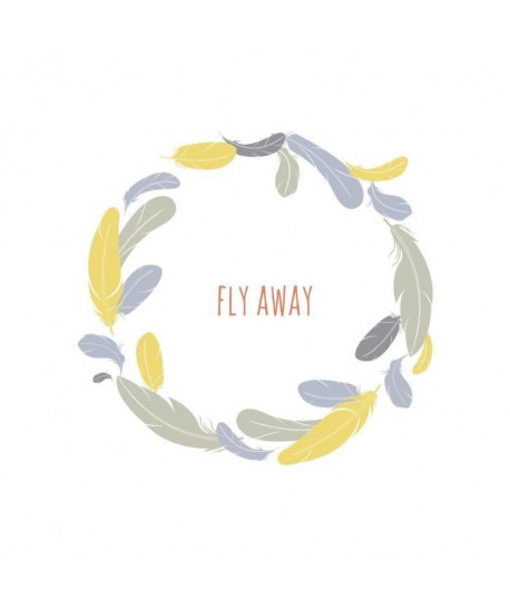 Stickers adhésif mural Fly Away Pastel Feathers Piume  43x40cm