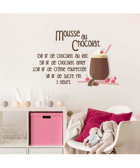 Sticker adhésif mural Mousse au Chocolat  Noir  40x62 cm