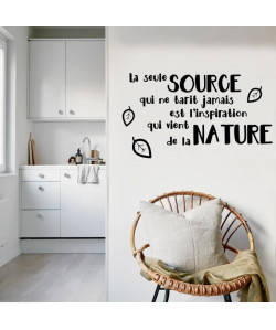 Sticker adhésif mural La seule source qui ne tarit jamais est l\'inspiration qui vient de la nature  Noir  40x70 cm