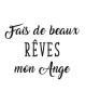 Stickers adhésif mural Fais des beaux reves mon ange  Feuille de vinyle calandré  Multicolore  67x50cm