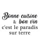 Stickers adhésif mural \"Bonne cuisine et bon vin\"  Feuille de vinyle calandré  Multicolore  81x50cm