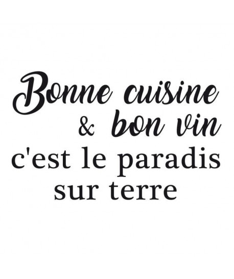 Stickers adhésif mural Bonne cuisine et bon vin  58x35 cm