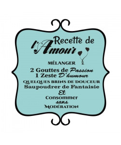 Stickers adhésif mural Recette de l\'amour  42x40 cm