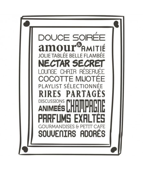 Stickers adhésif mural Douce soirée  Feuille de vinyle calandré  Multicolore  55x81 cm