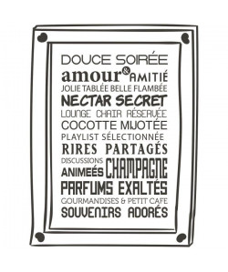 Stickers adhésif mural Douce soirée  Feuille de vinyle calandré  Multicolore  40x59cm