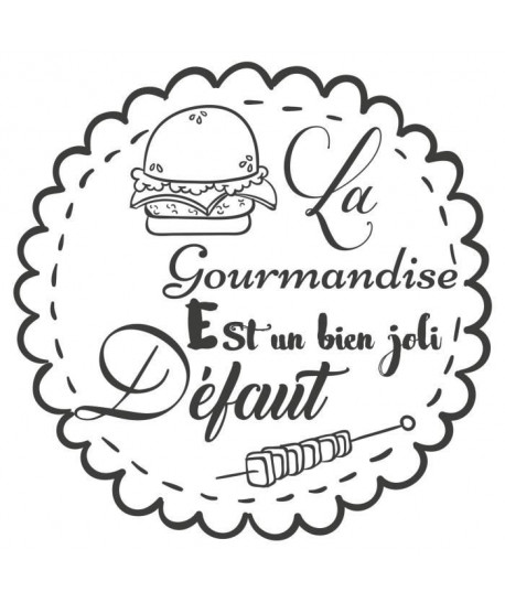 Stickers adhésif mural La gourmandise  Feuille de vinyle calandré  Multicolore  75x75 cm