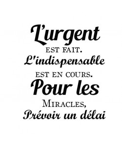 Stickers adhésif mural L\'urgent est fait  Multicolore  55x63cm