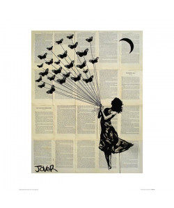 Affiche papier  Loui Jover (Butterflying)    40x50 cm