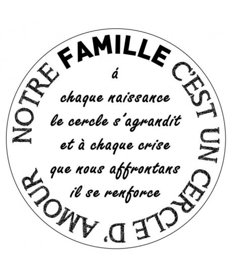 Stickers adhésif mural Notre famille  Multicolore  70x70cm