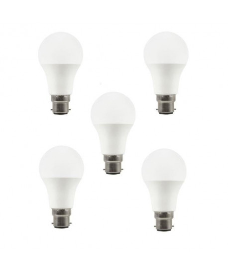 EXPERT LINE Lot de 5 ampoules LED B22 10 W équivalent a 60 W blanc chaud