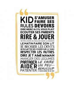 Stickers adhésif mural Kid rules  Multicolore  80x131cm