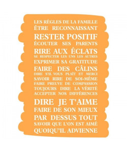 Stickers adhésif mural Les regles de la famille  Feuille de vinyle calandré  Multicolore  50x68cm