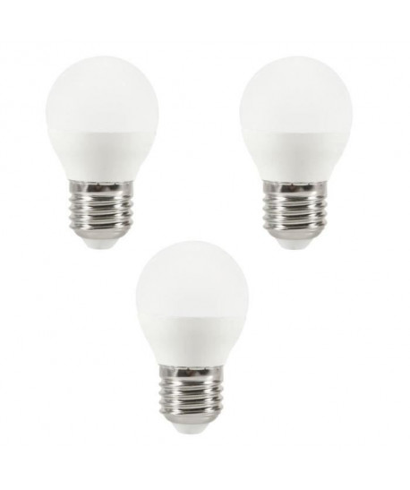 EXPERT LINE Lot de 3 ampoules LED E27 G45 3 W équivalent a 25 W blanc chaud