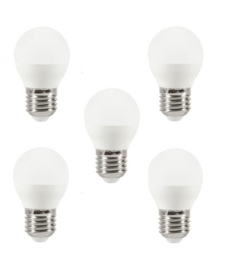 EXPERT LINE Lot de 5 ampoules LED E27 G45 3 W équivalent a 25 W blanc chaud