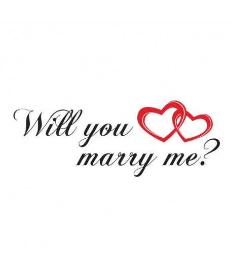 Stickers adhésif mural Will you marry me  80x30cm