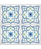 ROOMMATES Stickers faience adhésive CARREAUX CIMENT MEDITERRANNEE 4 Plaques de 25.5x25.5cm