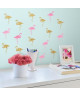 ROOMMATES Stickers FLAMINGO GLITTER repositionnables 4 feuilles de 10,1cm x 44,1cm