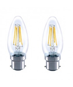 INTEGRAL LED Lot de 2 ampoules flamme B22 filament 4 W équivalent a 36 W 2700 K 420 lm