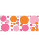 ROOMMATES Lot de 31 stickers CADRES POIS ORANGE & ROSE repositionnables 4 feuilles de 10,1cm x 44,1cm