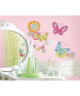 ROOMMATES Stickers muraux PAPILLON effet peint a la main 4 feuilles de 10,1cm x 44,1cm