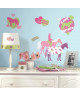 ROOMMATES Lot de 44 stickers CHEVAUX PEACE AND LOVE repositionnables 4 feuilles de 10,1cm x 44,1cm