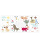 ROOMMATES Lot de 28 stickers ANIMAUX DE LA FERME repositionnables 4 feuilles de 10,1cm x 44,1cm