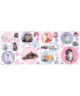 ROOMMATES Lot de 37 stickers CHATONS repositionnables 4 feuilles de 10,1cm x 44,1cm