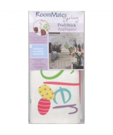 ROOMMATES Lot de 28 stickers JOYEUSE PAQUES repositionnables 4 feuilles de 10,1cm x 44,1cm